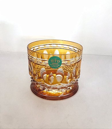 COPO WHISKY CRISTAL IMPERATTORE BY STRAUSS - COR AMARELO - CX 1 PÇ