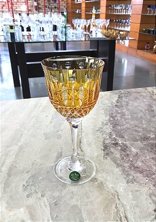 JOGO TAÇAS VINHO BRANCO CRISTAL IMPERATTORE BY STRAUSS - COLORIDO- CX 6 PÇS