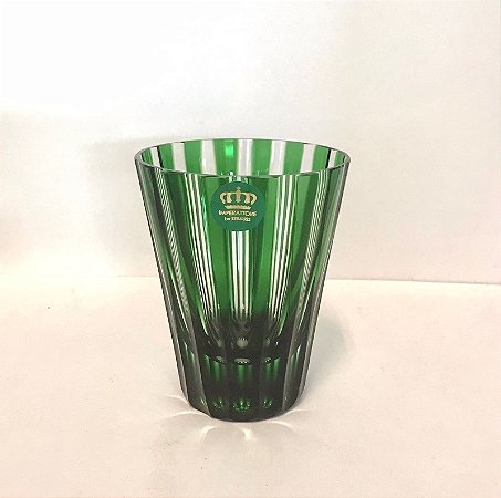 COPO WHISKY CRISTAL 24% PbO CRISTALLERIE STRAUSS- COR VERDE