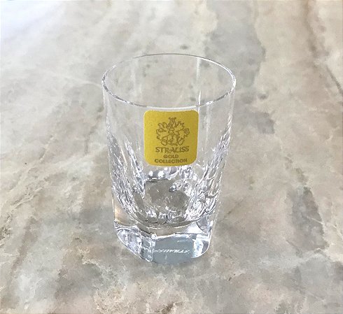 JOGO COPO CACHAÇA  CRISTAL STRAUSS -  24%PbO - CRISTALLERIE STRAUSS - CX 6 PÇS - FEITO À MÃO