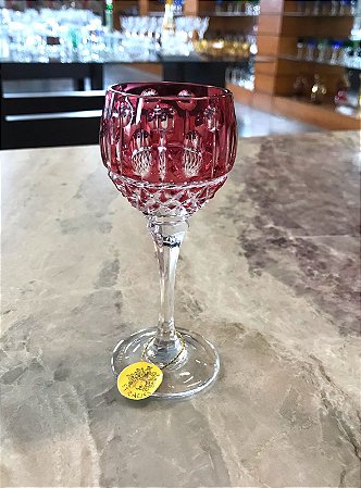 JOGO TAÇAS LICOR DE CRISTAL STRAUSS  - COR RUBI- CX 6 PÇS