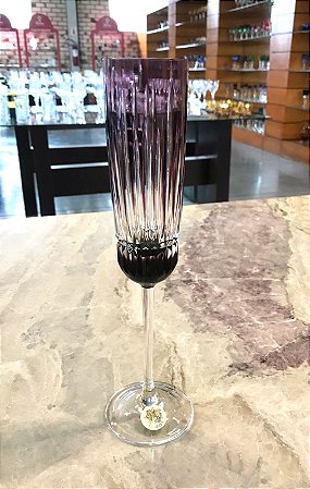 TAÇA CHAMPAGNE DE CRISTAL STRAUSS - COR AMETISTA - CX 1 PÇ