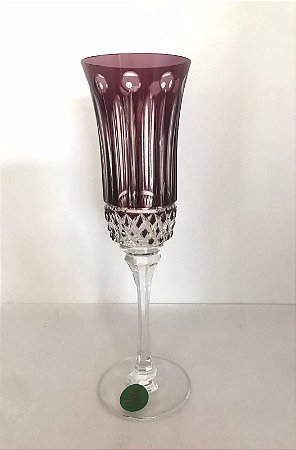 JOGO TAÇA CHAMPAGNE CRISTAL IMPERATTOE BY STRAUSS - COR AMETISTA - CX 6 PCS