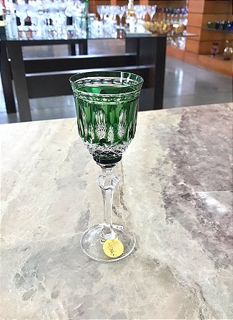 TAÇA LICOR  CRISTAL STRAUSS - COR VERDE  - CX 1 PC