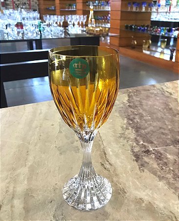 JOGO TAÇAS ÁGUA CRISTAL IMPERATTORE BY STRAUSS - COR AMARELO - CX 6 PÇS