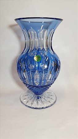 VASO CRISTAL IMPERATTORE BY STRAUSS 28 CM - COR AZUL CLARO CX 1 PÇ