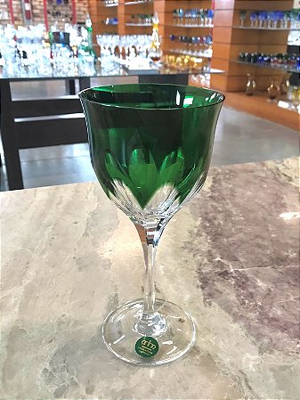 TAÇA ÁGUA CRISTAL - IMPERATTORE BY STRAUSS -COR VERDE- CX 1 PÇ