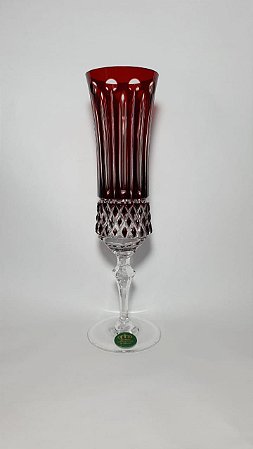 TAÇA CHAMPAGNE CRISTAL IMPERATTORE BY STRAUSS - COR VERMELHA - CX 1 PC