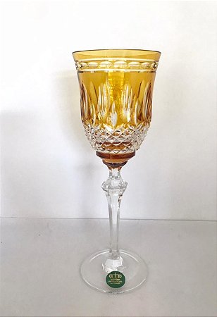 JOGO TAÇAS VINHO TINTO CRISTAL  IMPERATTORE BY STRAUSS - COR AMARELO - CX 6 PCS