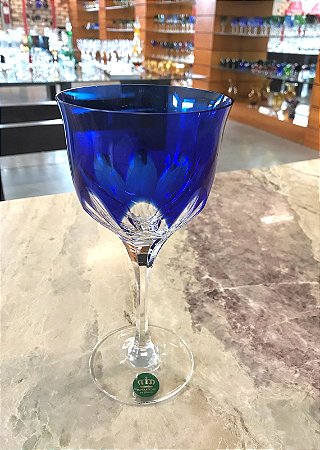 TAÇA ÁGUA CRISTAL IMPERATTORE BY STRAUSS - COR AZUL - CX 1 PÇ