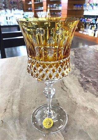 TAÇA ÁGUA CRISTAL STRAUSS - COR AMARELO - CX 1 PÇ