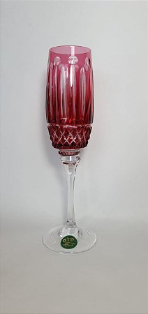 TAÇA CHAMPAGNE CRISTAL - IMPERATTORE BY STRAUSS  - COR RUBI - CX 1 PC