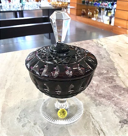 BOMBONIERE CRISTAL STRAUSS - COR AMETISTA - CX 1 PEÇA