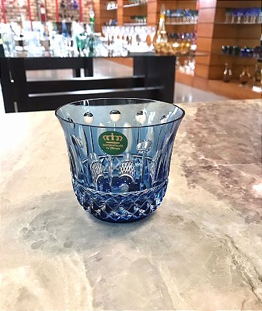 JOGO COPO WHISKY CRISTAL STRAUSS  - COR AZUL CLARO -  CX 6 PÇS