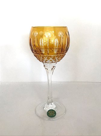 JOGO TAÇAS VINHO BRANCO CRISTAL IMPERATTORE BY STRAUSS - COR AMARELO -  CX 6 PÇS