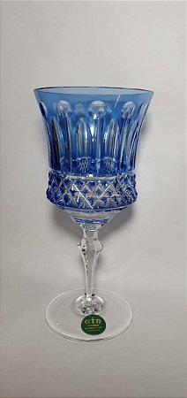 TAÇA VINHO BRANCO CRISTAL - IMPERATTORE BY STRAUSS - COR AZUL CLARO - CX 1 PC