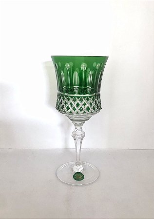 TAÇA ÁGUA CRISTAL STRAUSS - COR  VERDE  - CX 1 PC