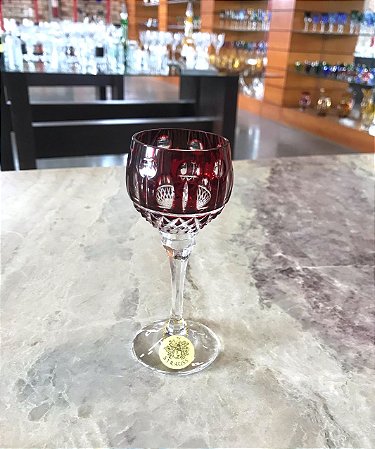 JOGO TAÇAS LICOR CRISTAL  STRAUSS  - COR VERMELHO - CX 6 PCS