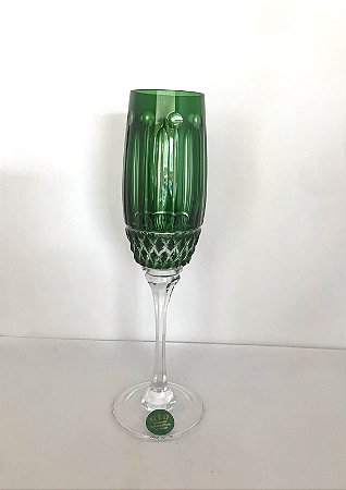 TAÇA CHAMPAGNE CRISTAL STRAUSS - COR VERDE  - CX 1 PÇ