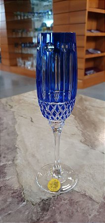 TAÇA CHAMPAGNE CRISTAL  STRAUSS - COR AZUL  - CX 1 PC