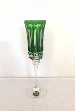 TAÇA CHAMPAGNE CRISTAL IMPERATTORE BY STRAUSS - COR VERDE -  CX 1 PC