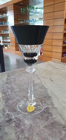 TAÇA VINHO BRANCO CRISTAL  STRAUSS - COR PRETA - CX 1 PÇ