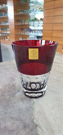 COPO WHISKY CRISTAL STRAUSS - COR VERMELHA - CX 1 PÇ