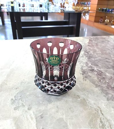 COPO WHISKY CRISTAL IMPERATTORE BY STRAUSS - COR AMETISTA - CX 6 PCS