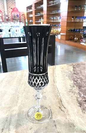 TAÇA CHAMPAGNE CRISTAL STRAUSS - COR PRETA - CX 1 PÇS