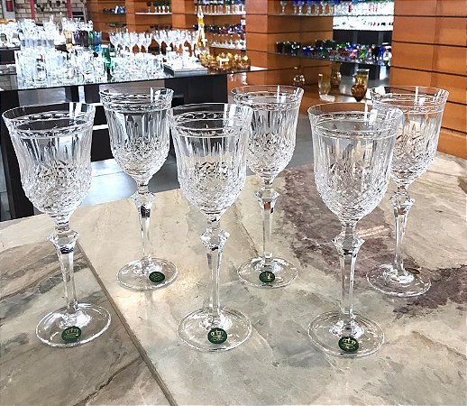 JOGO TAÇAS VINHO TINTO CRISTAL STRAUSS - CX 6 PÇS