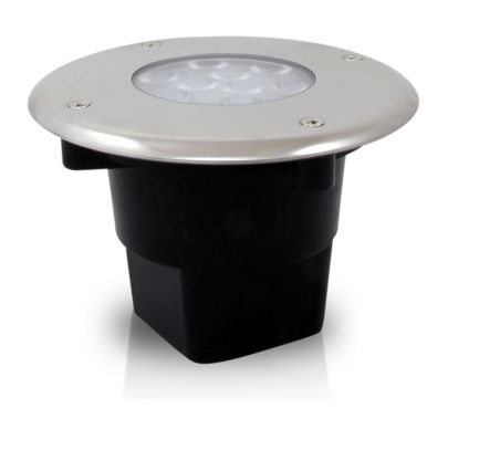 Embutido de solo Led 12w 45graus 3000k Bivolt IP65 Cromado