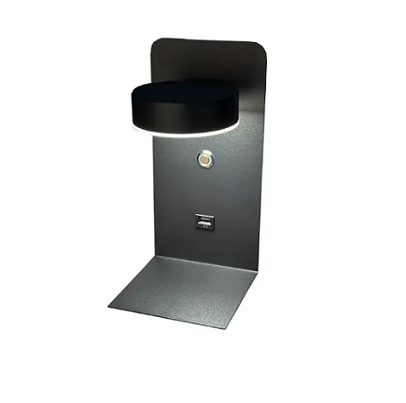 Arandela de Parede LED Ato 3000K 8W Bivolt 23,5x12cm Metal e Acrílico Preto - Usina Imports UI20155/8PT