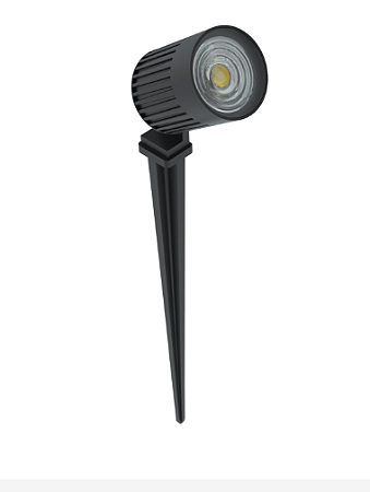 Espeto de Jardim LED Finco 30° Externo 2700K 6W Bivolt Alumínio e Vidro Preto Interlight 3026-S