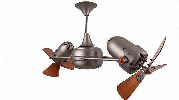 Ventilador Teto Duplo 110/220v Titanio Gerbar Pas de madeira