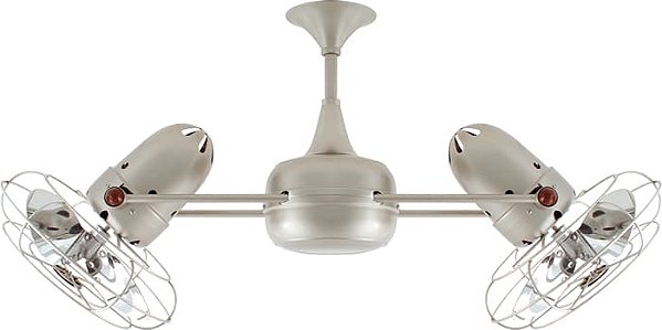 Ventilador Teto Duplo 110/220v Niquel Gerbar Com Grade