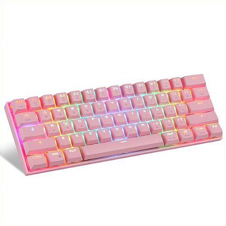 Teclado Mecânico Motospeed CK62 Bluethooth (Rosa)