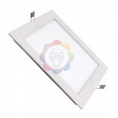 Plafon LED 25w Embutir Quadrado Branco Quente
