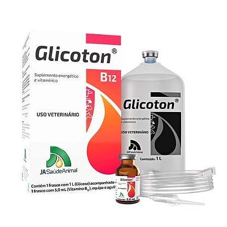 Glicoton B12 500mL - Acompanha equipo e agulha.