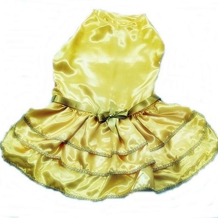 Vestido de Festa Dourado Tamanho 8