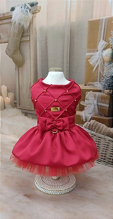 Vestido Pet Natal Encanto Vermelho Dudog