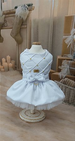 Vestido Pet Natal e Reveillon Encanto Branco Dudog