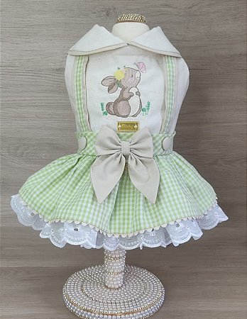 Vestido Jardineira Xadrez Verde