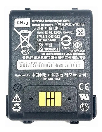 Bateria Original Coletor Honeywell / Intermec CN70 Li-ion 4Ah P/N 318-043-012