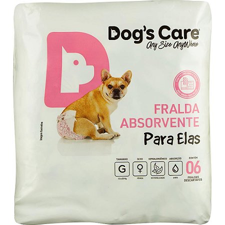 Fralda Descartável Fêmea Dog's care com 6 unidades
