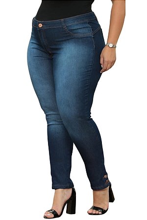 Calça Jeans Feminina Plusize Manchadinha