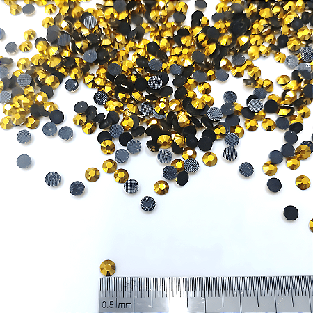 Strass Hotfix Termocolante 5mm Dourado - 500 Unidades
