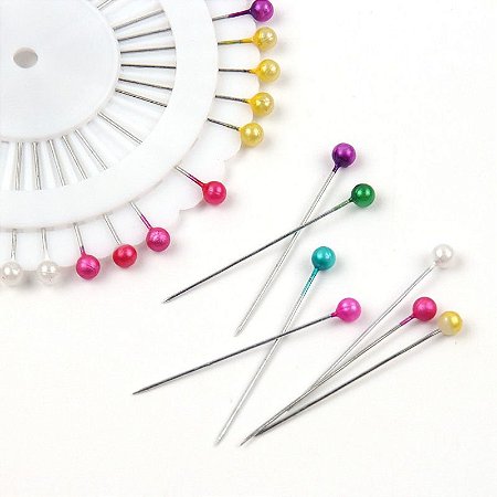 alfinetes cabeça colorida disco com 40 unidades alfinete