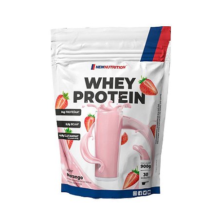 Whey Protein 900g Morango Newnutrition