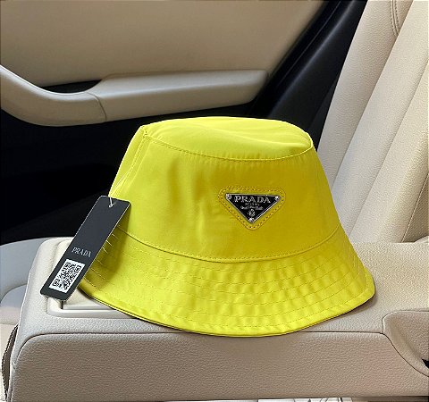 Bucket Hat Prada Classic Re-Nylon Yellow Fluor