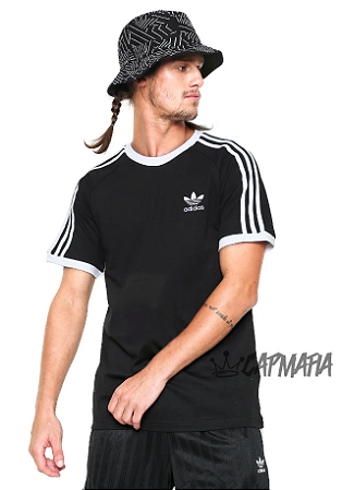Camiseta Adidas Adicolor Classics 3 Stripes Black & White